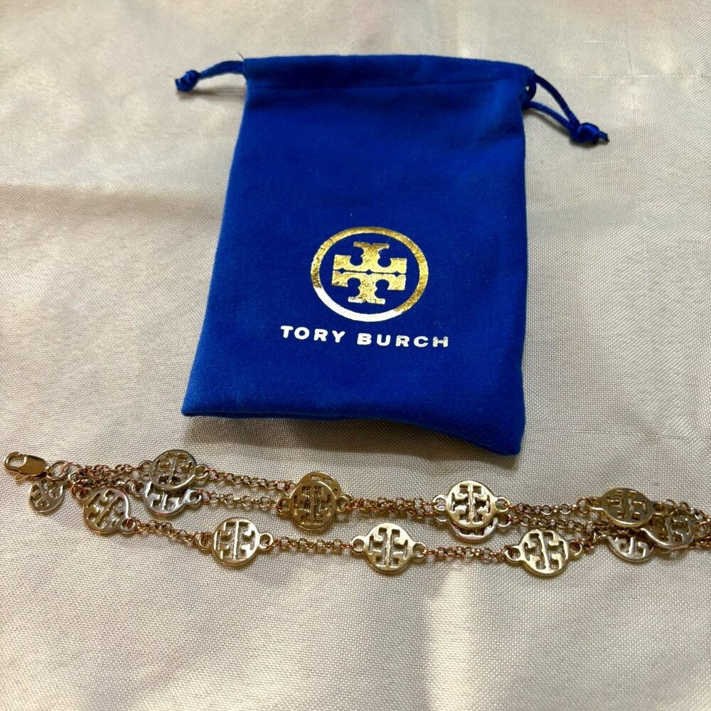 Tory Burch logo gold bracelet